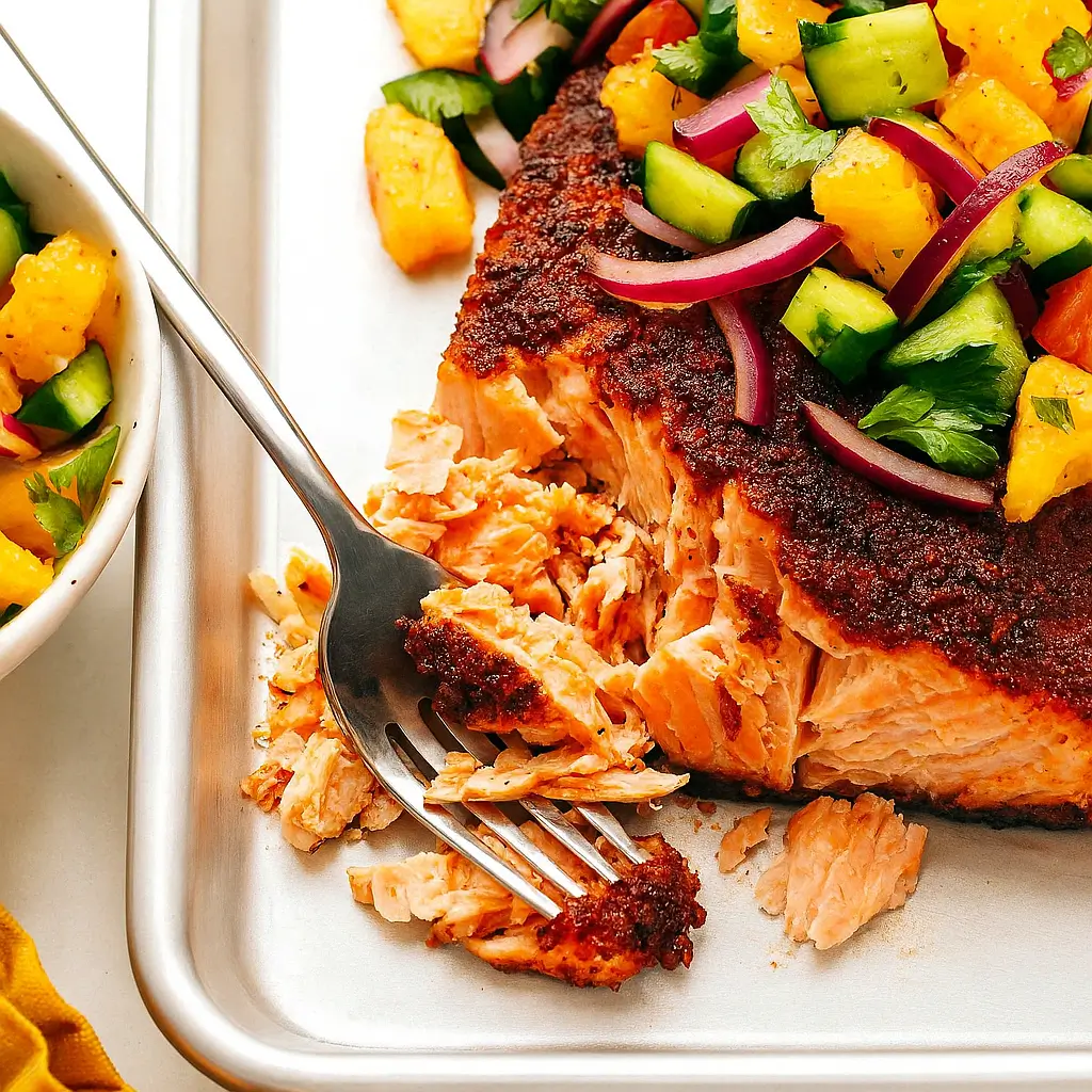 Sumac-Blackened Salmon with Citrus Salsa: A Bright, Bold, One-Skillet Wonder
